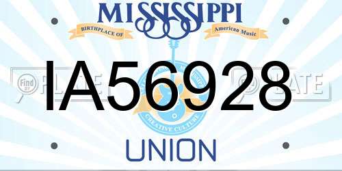 IA56928 Mississippi License Plate