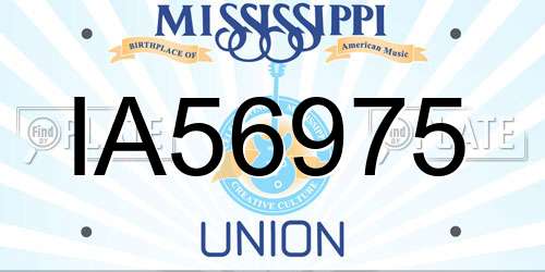 IA56975 Mississippi License Plate