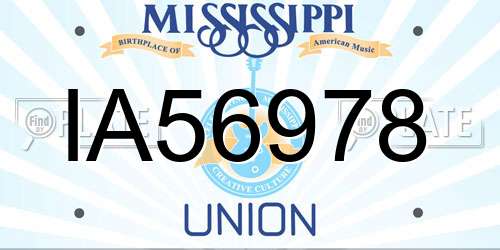 IA56978 Mississippi License Plate