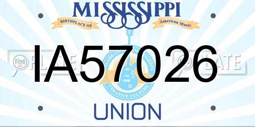 IA57026 Mississippi License Plate