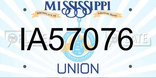 IA57076 Mississippi License Plate