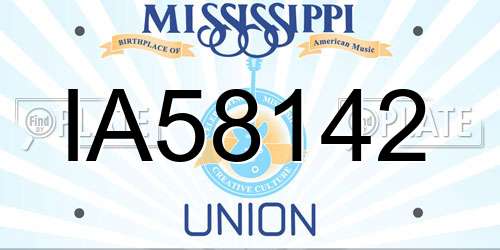 IA58142 Mississippi License Plate
