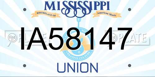 IA58147 Mississippi License Plate