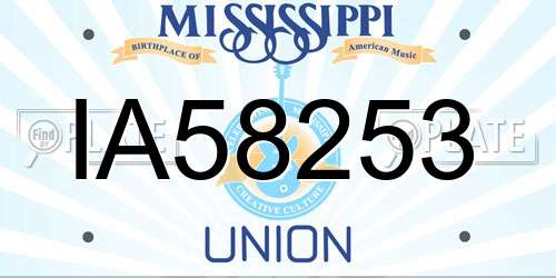 IA58253 Mississippi License Plate