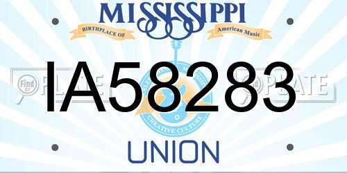IA58283 Mississippi License Plate