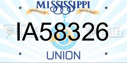 IA58326 Mississippi License Plate
