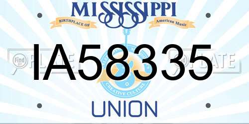 IA58335 Mississippi License Plate