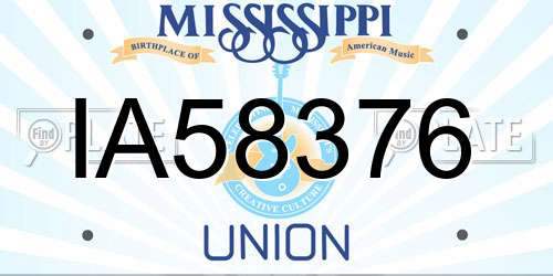 IA58376 Mississippi License Plate