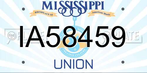 IA58459 Mississippi License Plate