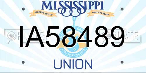 IA58489 Mississippi License Plate