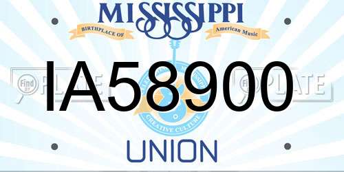 IA58900 Mississippi License Plate