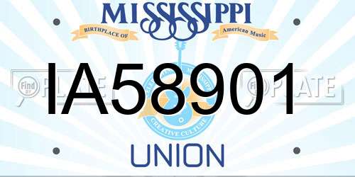 IA58901 Mississippi License Plate