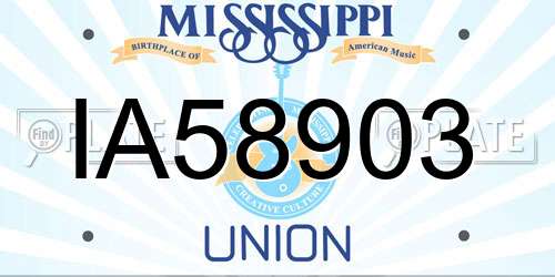 IA58903 Mississippi License Plate