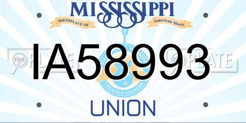 IA58993 Mississippi License Plate