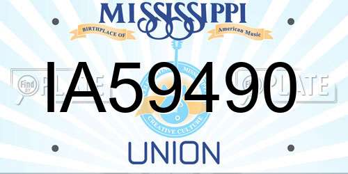 IA59490 Mississippi License Plate