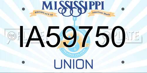 IA59750 Mississippi License Plate