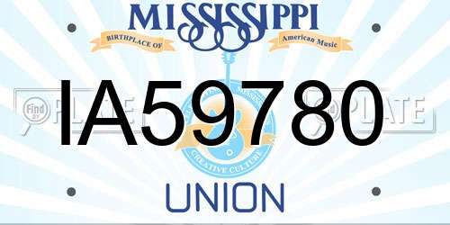 IA59780 Mississippi License Plate