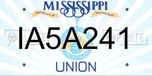 IA5A241 Mississippi License Plate