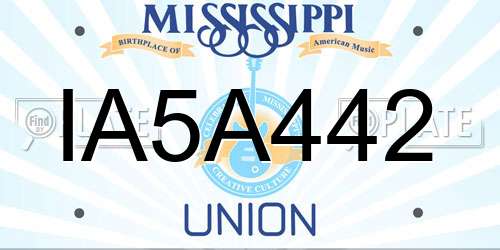 IA5A442 Mississippi License Plate