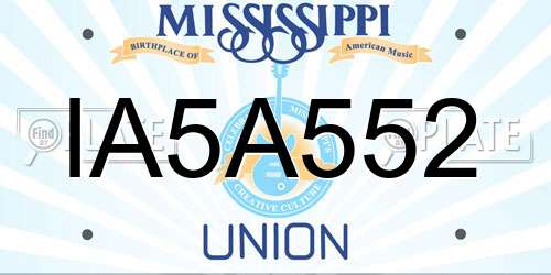 IA5A552 Mississippi License Plate