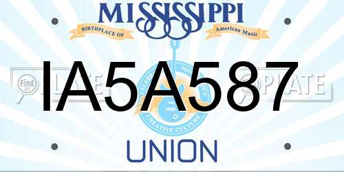 IA5A587 Mississippi License Plate