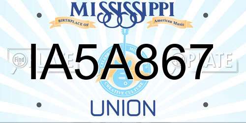 IA5A867 Mississippi License Plate