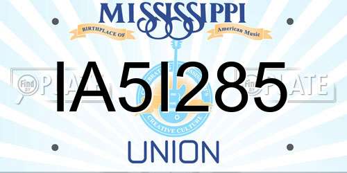 IA5I285 Mississippi License Plate