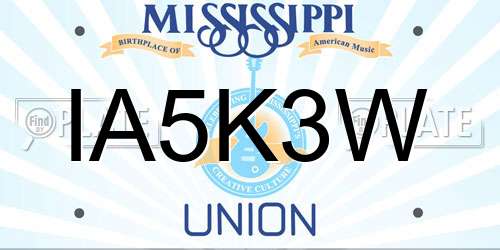 IA5K3W Mississippi License Plate