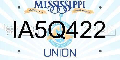 IA5Q422 Mississippi License Plate