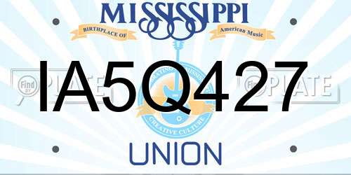 IA5Q427 Mississippi License Plate