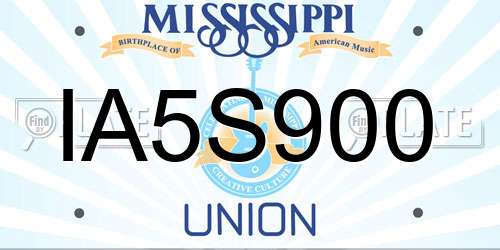 IA5S900 Mississippi License Plate
