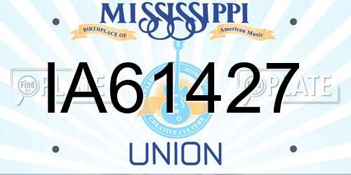 IA61427 Mississippi License Plate