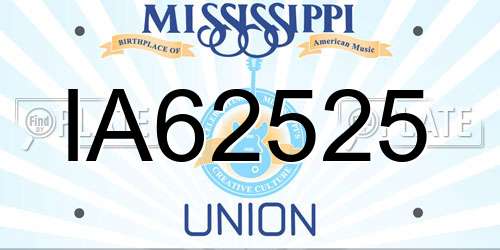IA62525 Mississippi License Plate