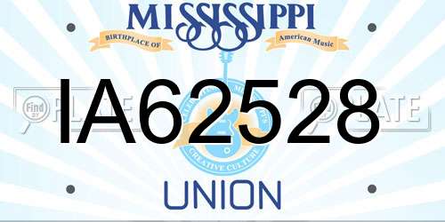 IA62528 Mississippi License Plate