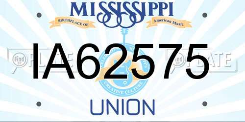 IA62575 Mississippi License Plate