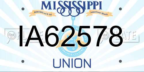 IA62578 Mississippi License Plate