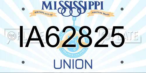 IA62825 Mississippi License Plate