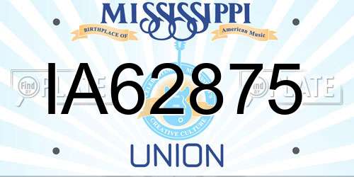 IA62875 Mississippi License Plate