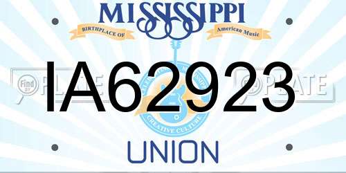 IA62923 Mississippi License Plate