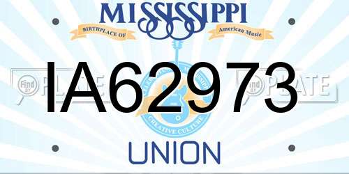 IA62973 Mississippi License Plate