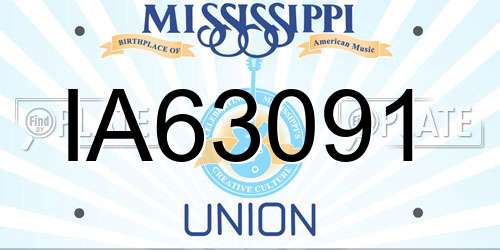 IA63091 Mississippi License Plate