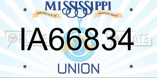 IA66834 Mississippi License Plate