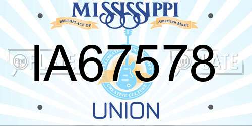 IA67578 Mississippi License Plate
