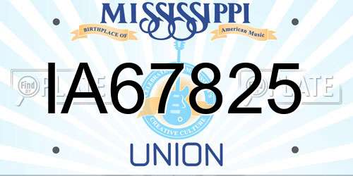 IA67825 Mississippi License Plate