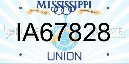 IA67828 Mississippi License Plate
