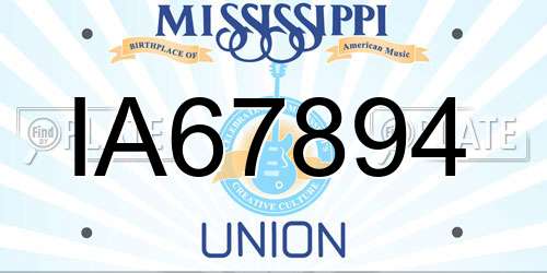 IA67894 Mississippi License Plate
