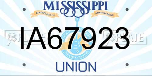 IA67923 Mississippi License Plate