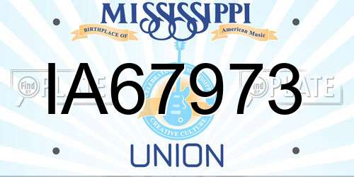IA67973 Mississippi License Plate