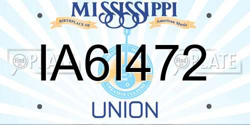 IA6I472 Mississippi License Plate