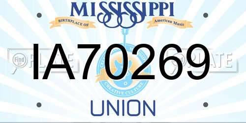 IA70269 Mississippi License Plate